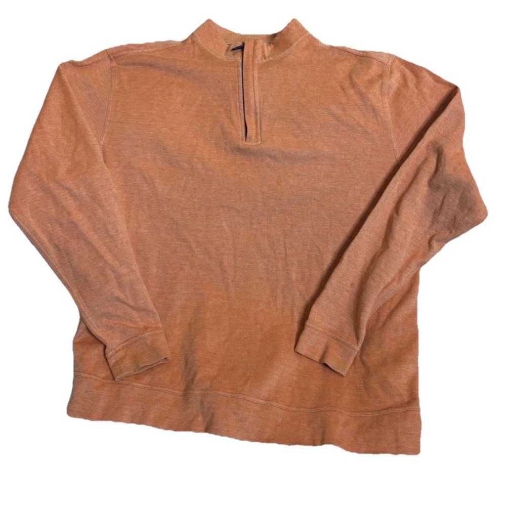 Jos. A. Bank 1905 Pullover Size 3xl Men's Quarter 1/4 Zip Orange Cotton Blend